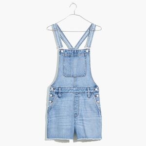 NWT Madewell Adirondack Short Light Wash Overalls